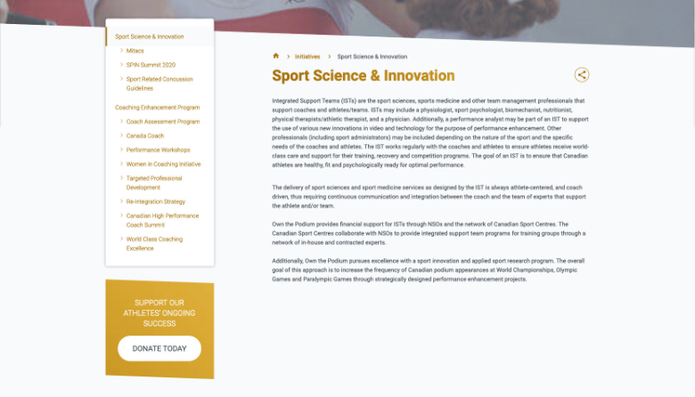 Sport Science & Innovation Page