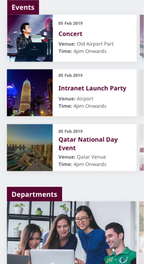 Airline Intranet mobile page 3