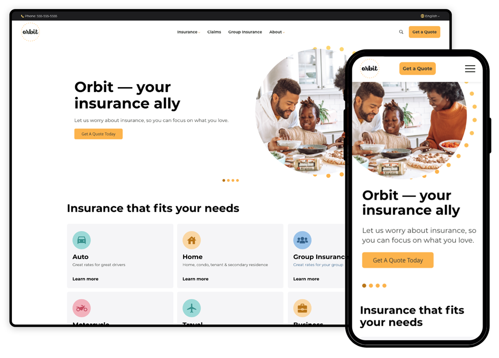 ORBIT insurance web design