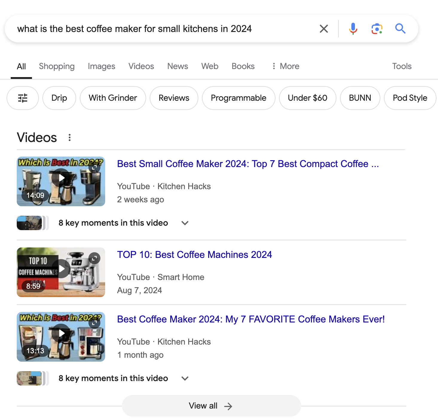 image of google search results showing video